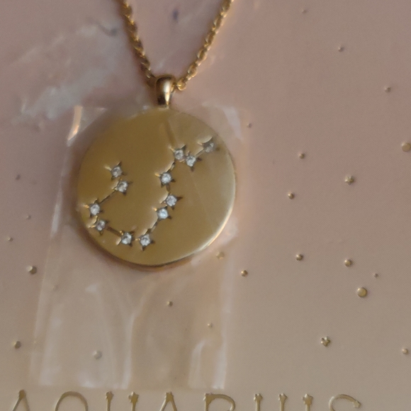 freedom Jewelry - Aquarius zodiak gold tone pendant on fine chain nwt